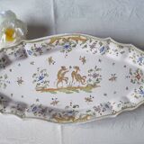 Large oval earthenware dish from Martres Tolosane, “Moustiers” model