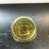 Vase art déco verre moulé jaune vintage