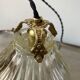 Old vintage holophane glass suspension