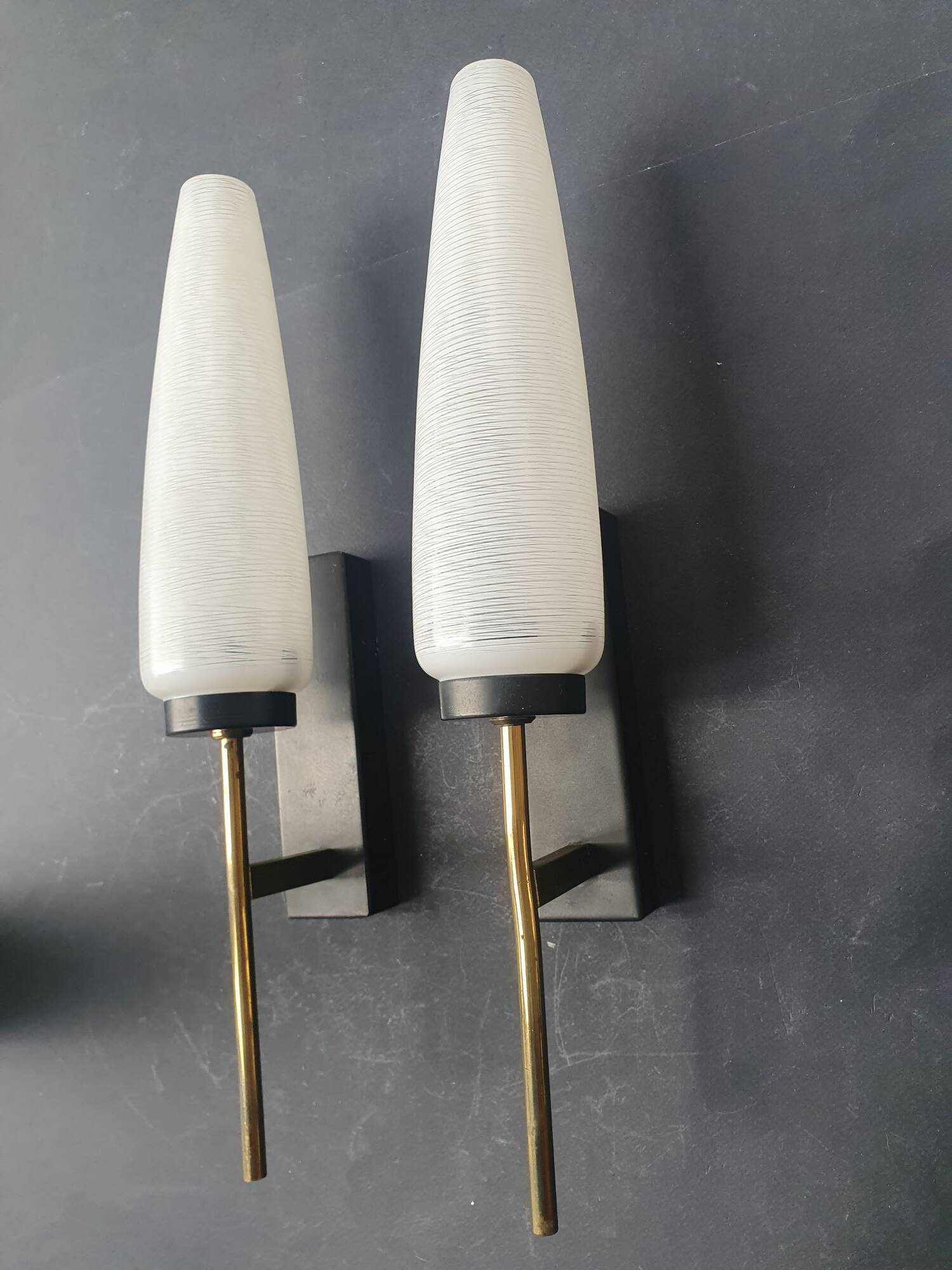 Pair of Lunel wall sconces from the 1950s.