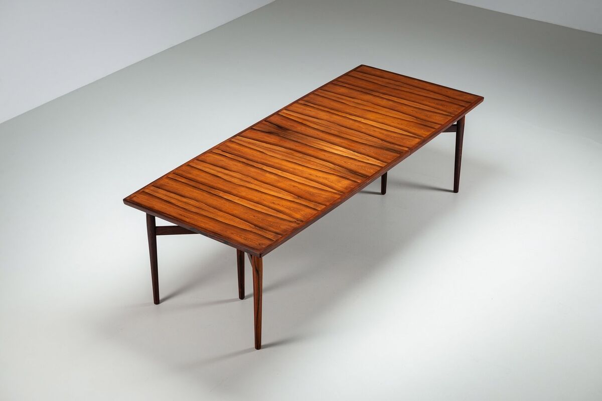 Arne Vodder large dining table in rosewood model 201 Sibast Denmark 1960