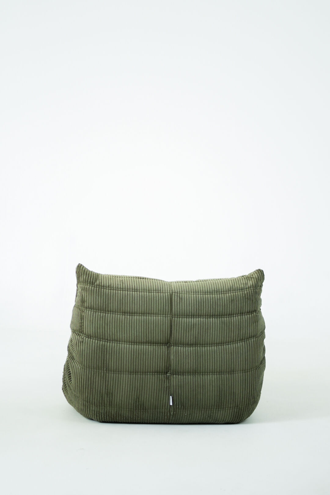 Togo Armchair and Pouf in Khaki wide Corduroy