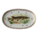 Large French porcelain dish L.C – Painted pike & gilded frieze