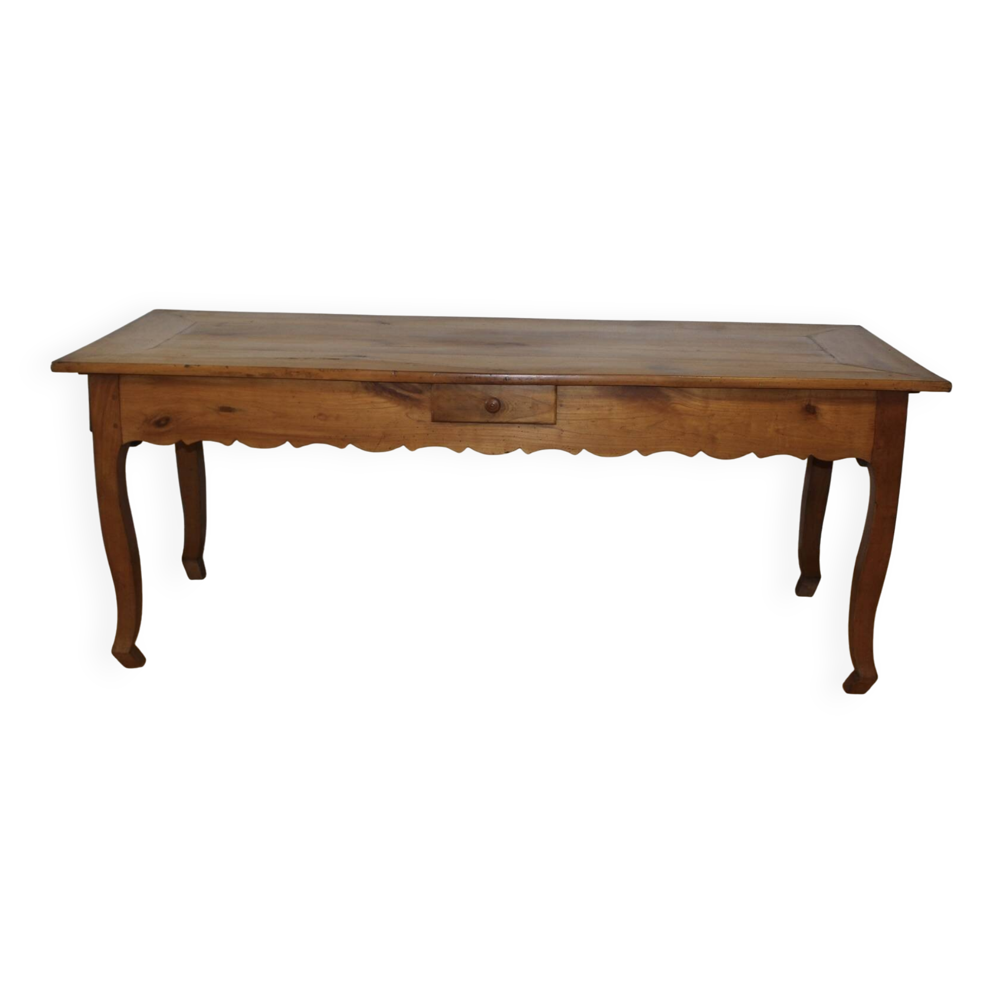 Louis XV style farmhouse table in cherry wood 19th century