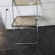 Folding office chair in smoked plexiglass by Giancarlo Piretti, Castelli edition
