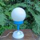 Space Age ball lamp in white opaline and blue plastic, 1970s