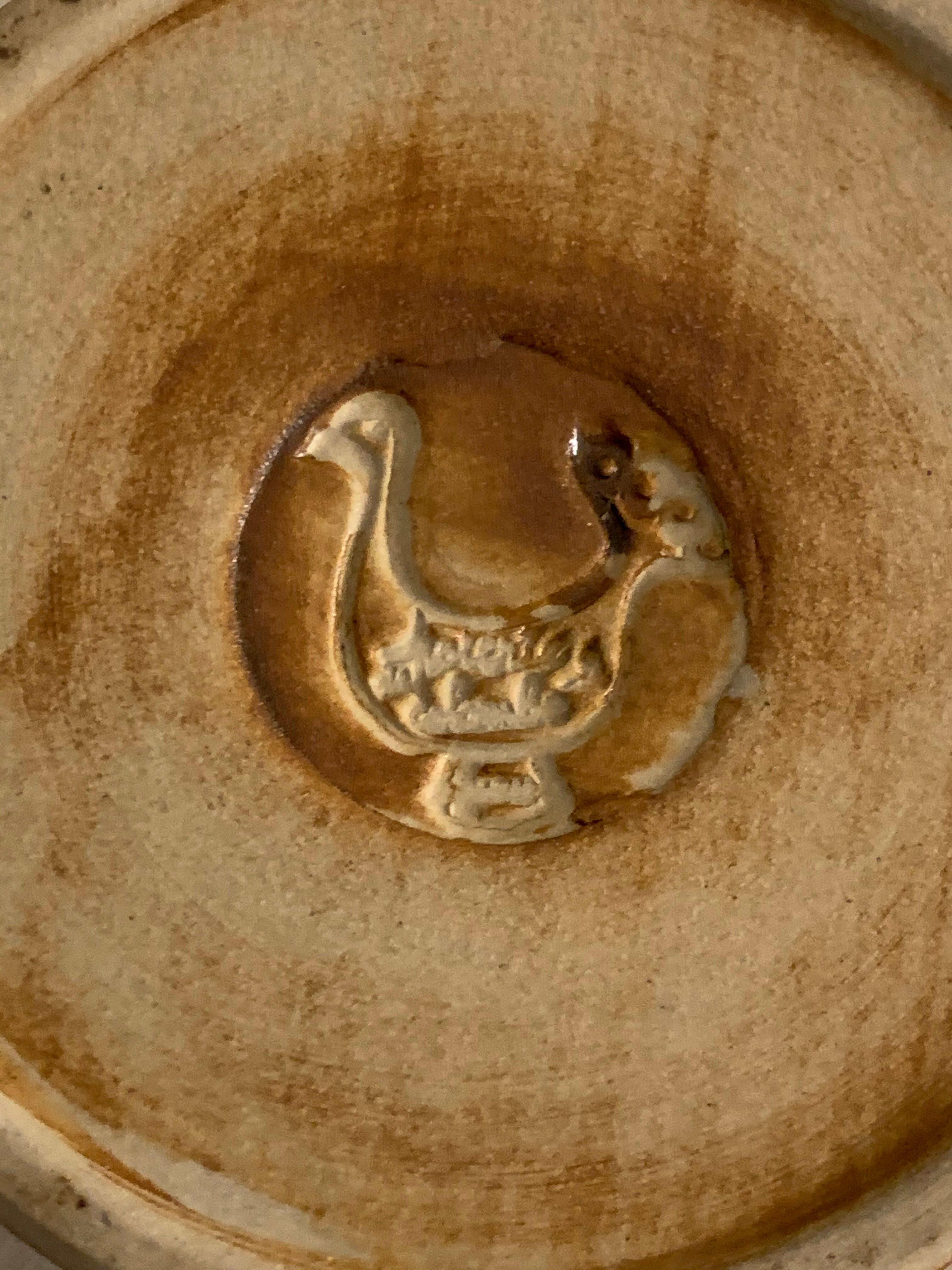 Pot de la Poterie de La Colombe in Vallauris style enamelled sandstone