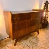 Commode en chêne massif 3 tiroirs poignée en laiton