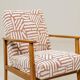 Fauteuil Vintage Design Corak Tissu Jacquard Rose Design MCM