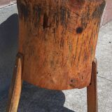 Old butcher's block table tripod.