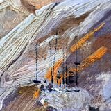 Post-Impressionist painting by Louis VALLET, oil on cardboard, Norman seascape.