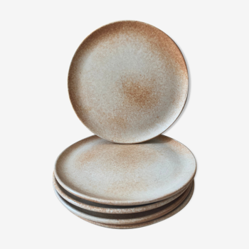 Set of 5 flat plates in sandstone 25cm