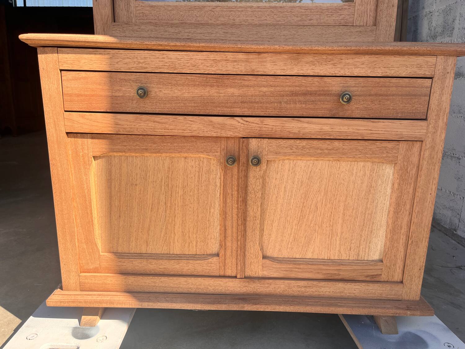 Raw wood gun cabinet