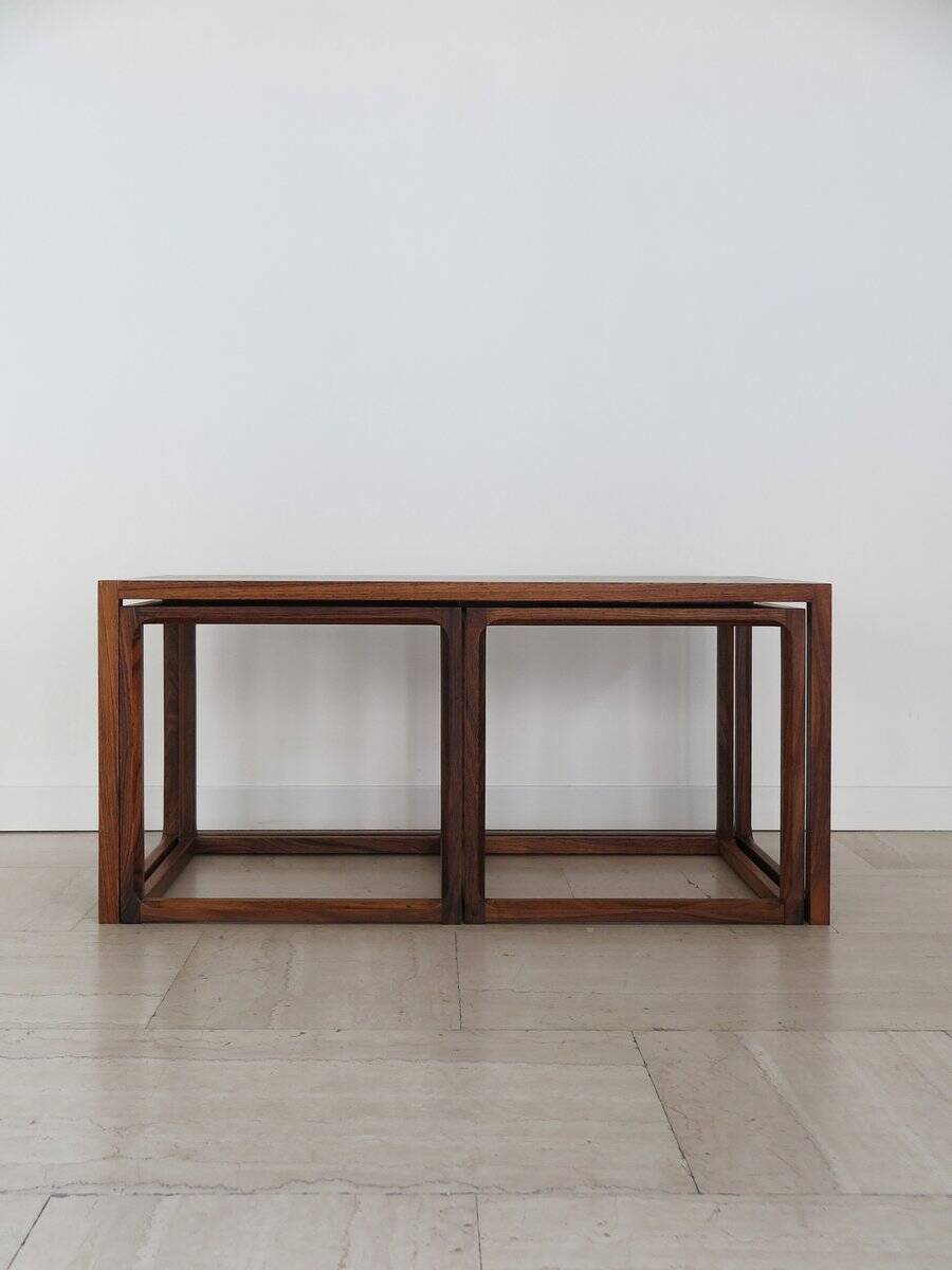 Nesting Tables attributed to Aksel Kjesgaard, Denmark, 1960s, Set of 3
