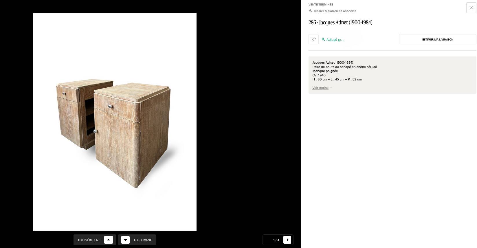 Jacques adnet ends of canape