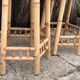 Two high bamboo stools – hexagonal top, vintage, 1970s