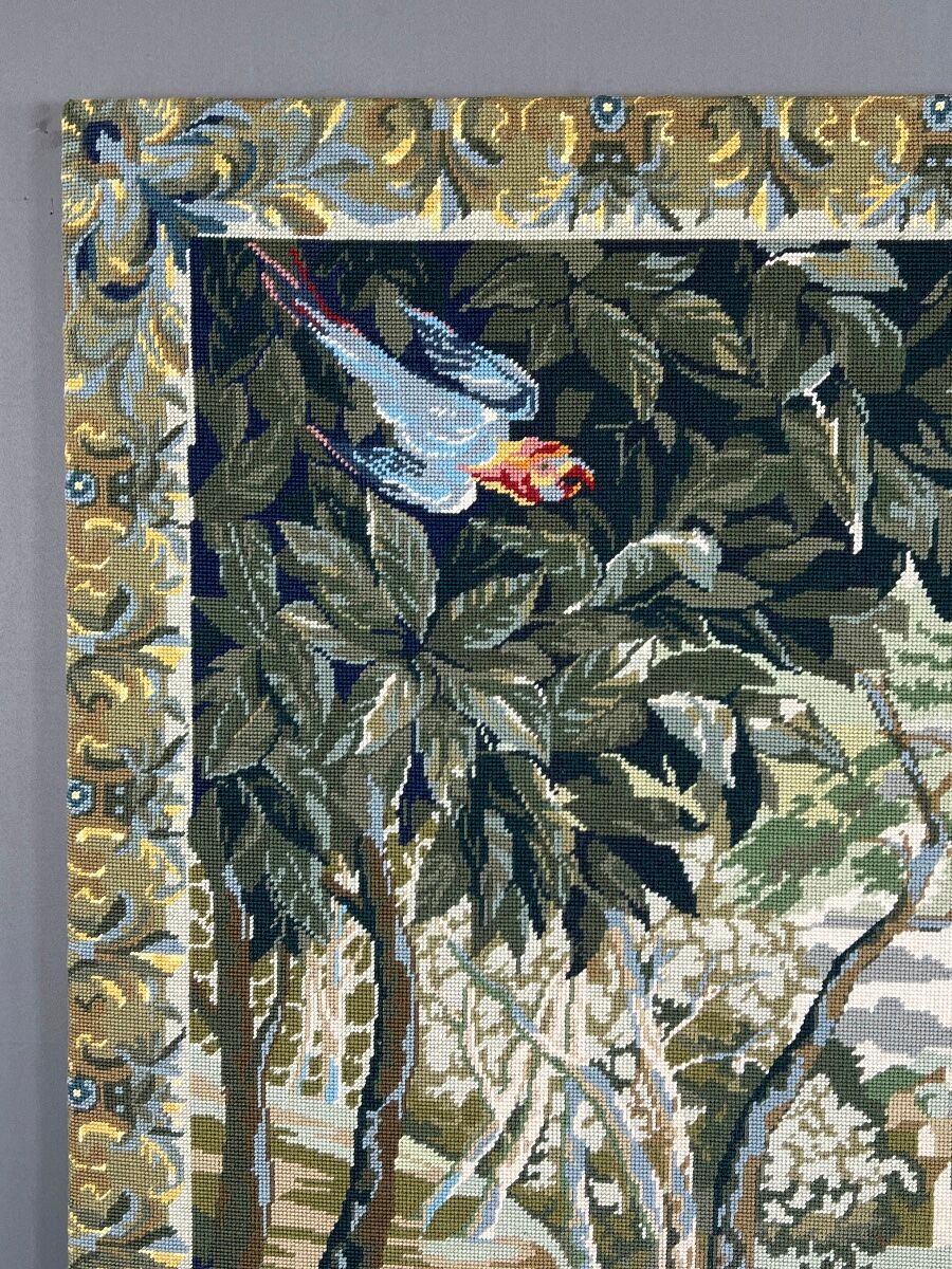 Large decorative tapestry, exotic birds, 20th century