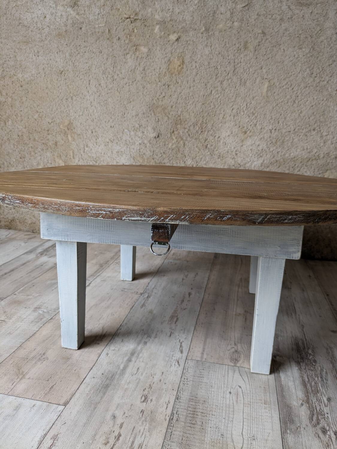 Round farmhouse coffee table