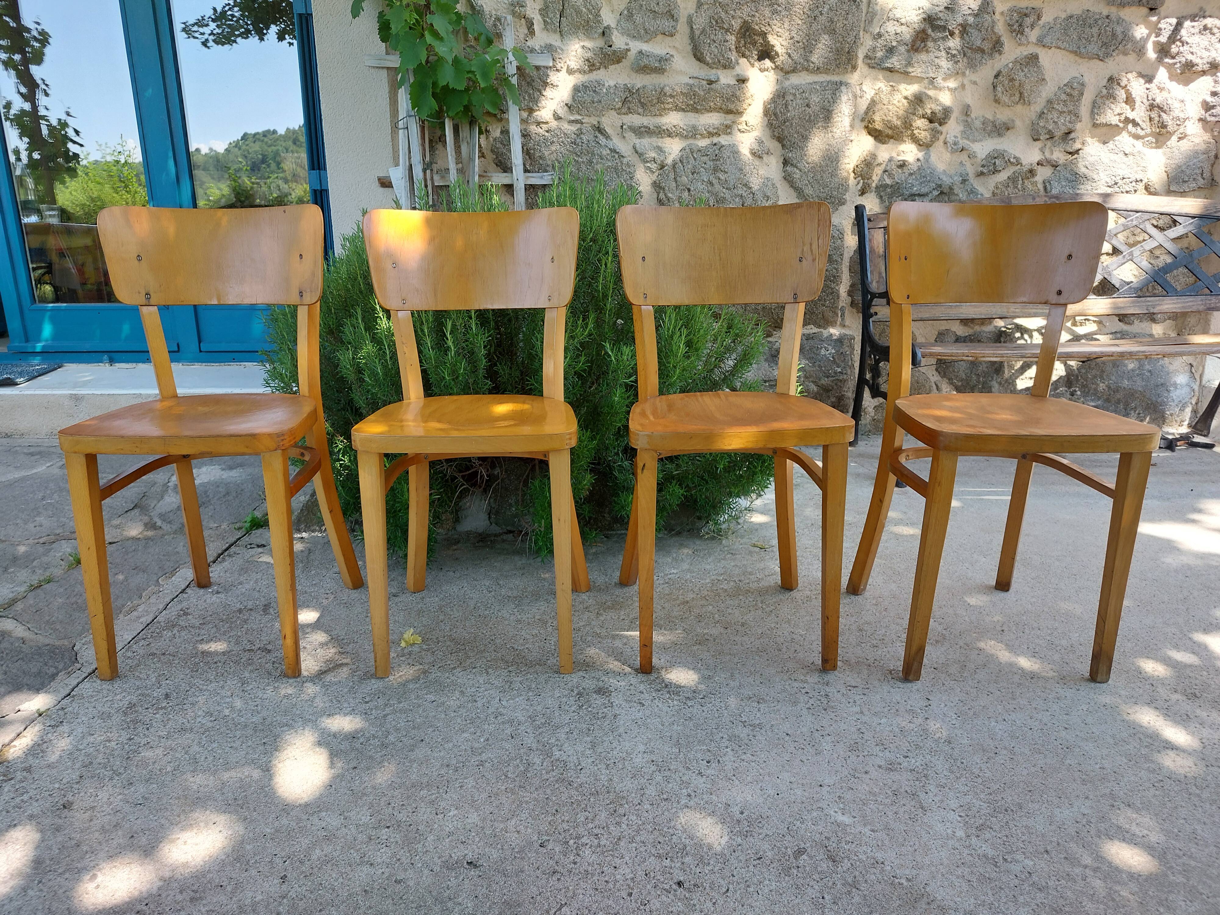 4 bistro chairs, light colour