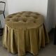 Round velvet pouf