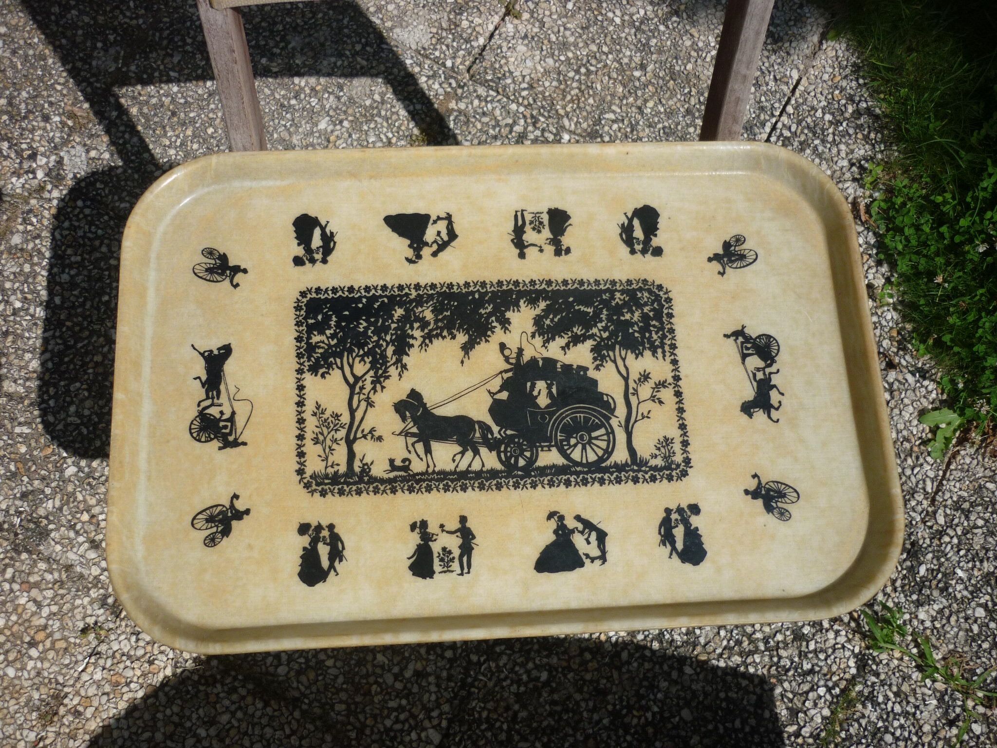 Tray in fiberglass old carriage 60X40