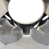 Space age Italian coffee table in steel with lighting, 1970s