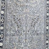 Handmade beige wool Persian rug 130x200