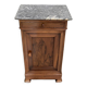 Bedside table in solid walnut with Marble Ste Anne, 1900