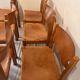 Vintage elm and leather chairs by Maison Regain, 1970s, set of 6.