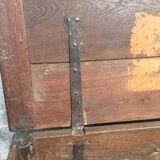 Old solid oak chest early XVIII Brutalist