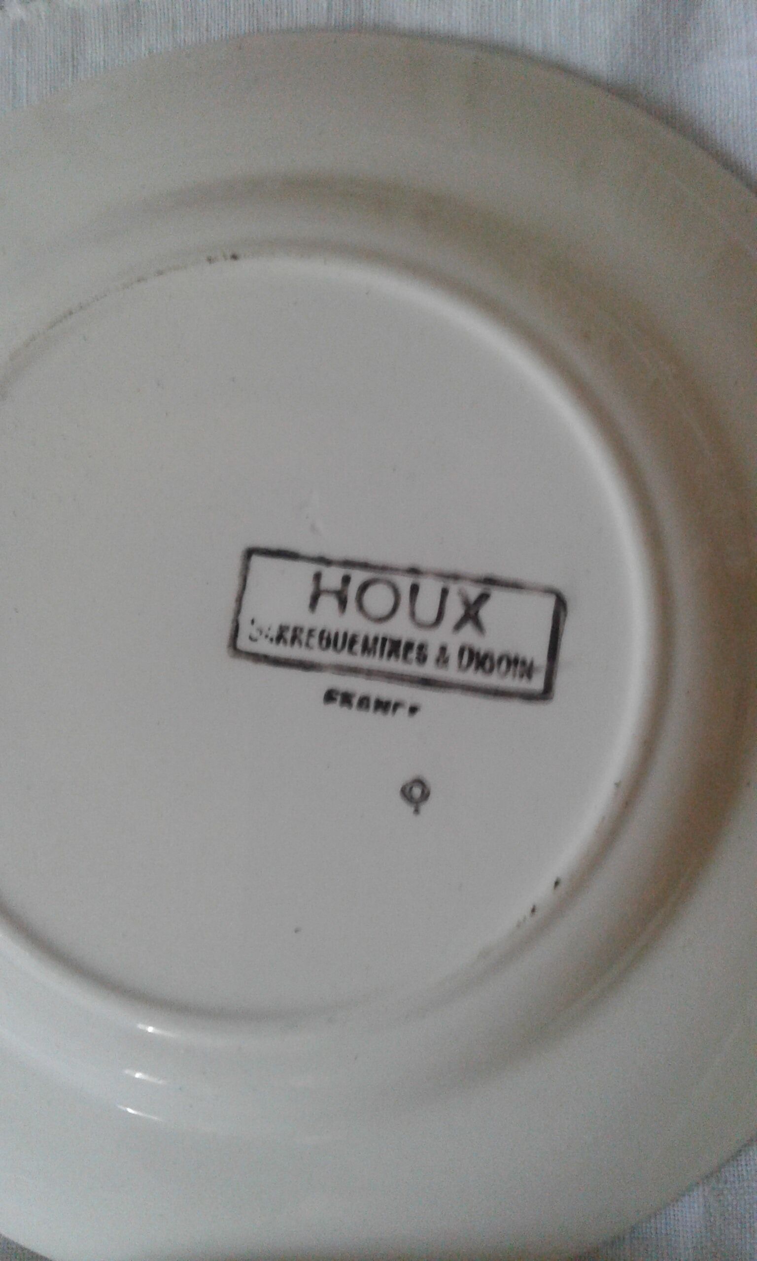 Six dessert plates Houx Digoin Sarreguemines