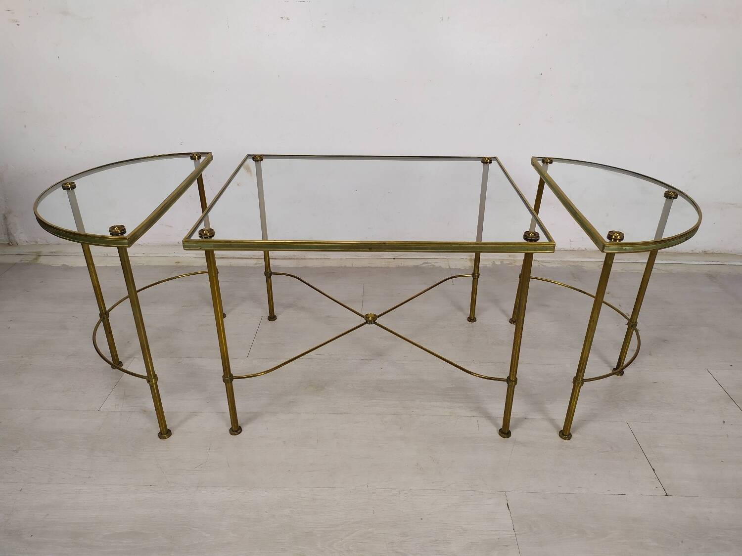 Golden brass coffee tables