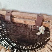 Vintage woven wicker fisherman's bag – Wall rattan basket