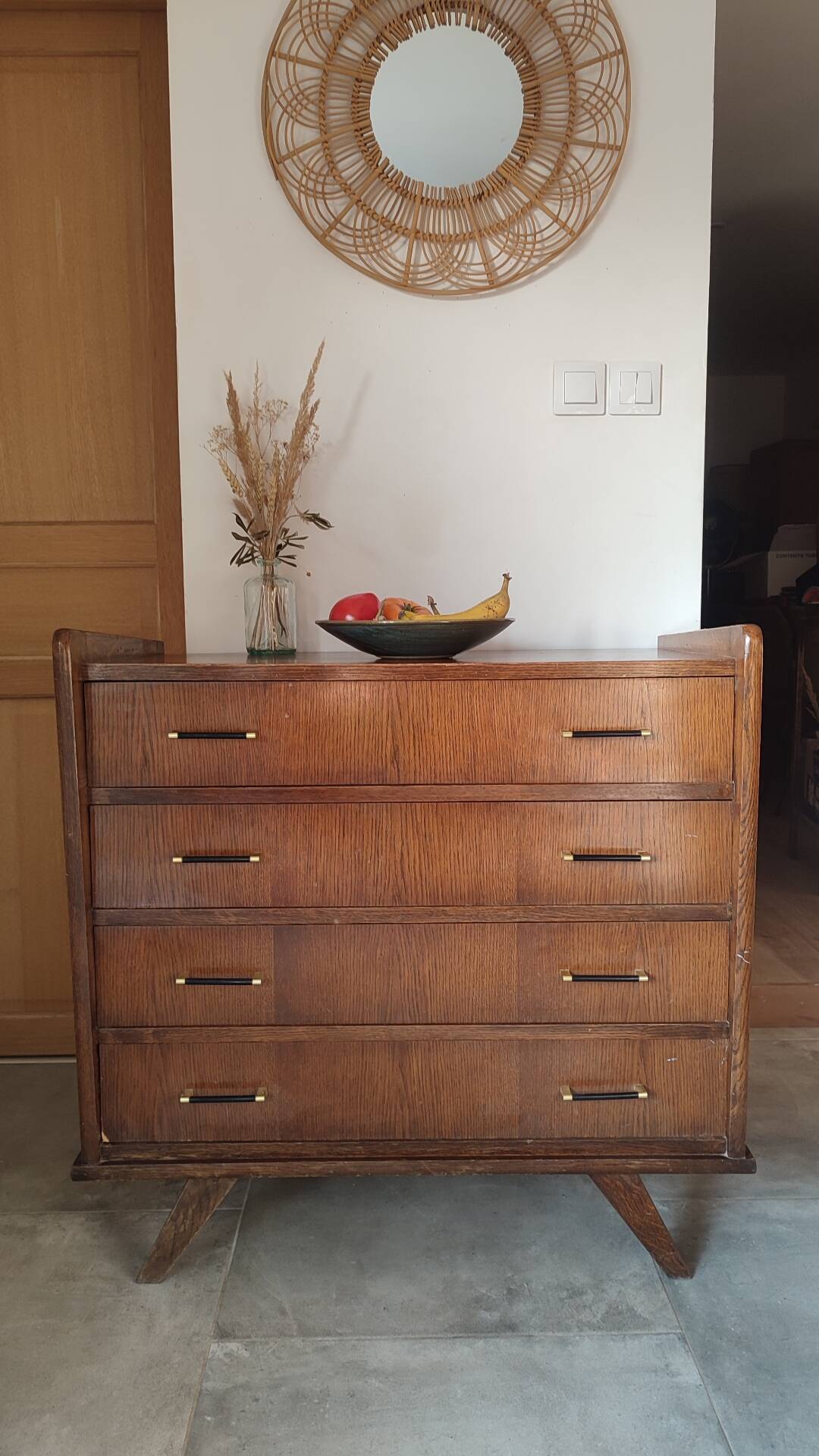1960s compass leg chest of drawers