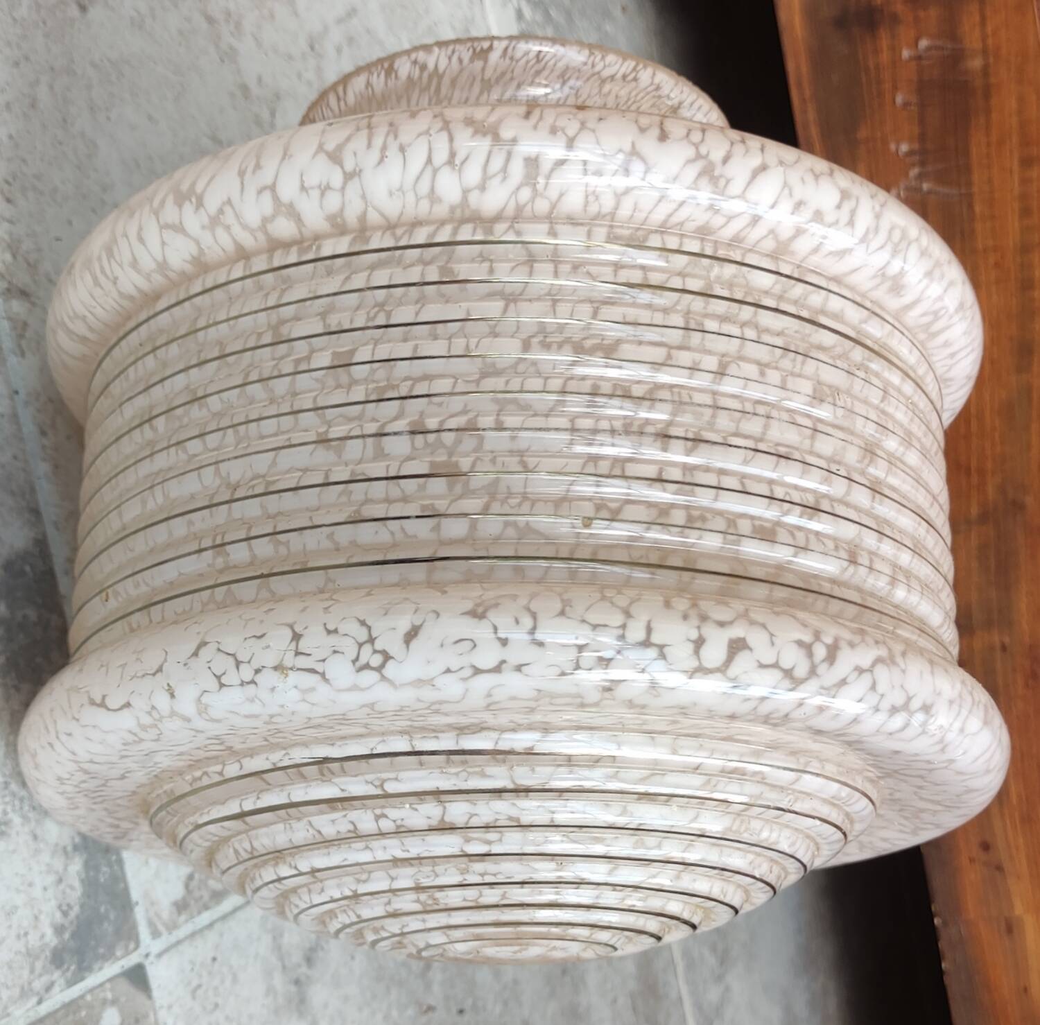 Old globe ceiling light suspension glass from Clichy