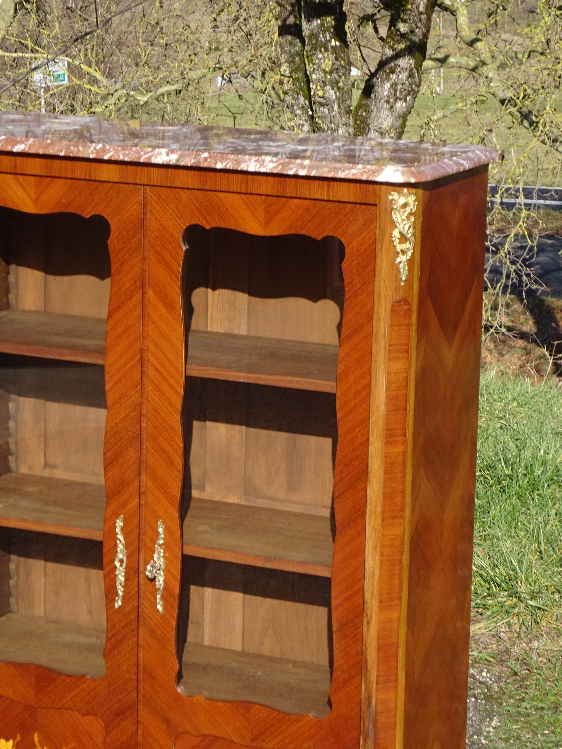 Louis XV library in rosewood marquetry