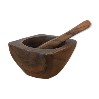 Olivewood mortar and pestle by Tony Bain Vallauris