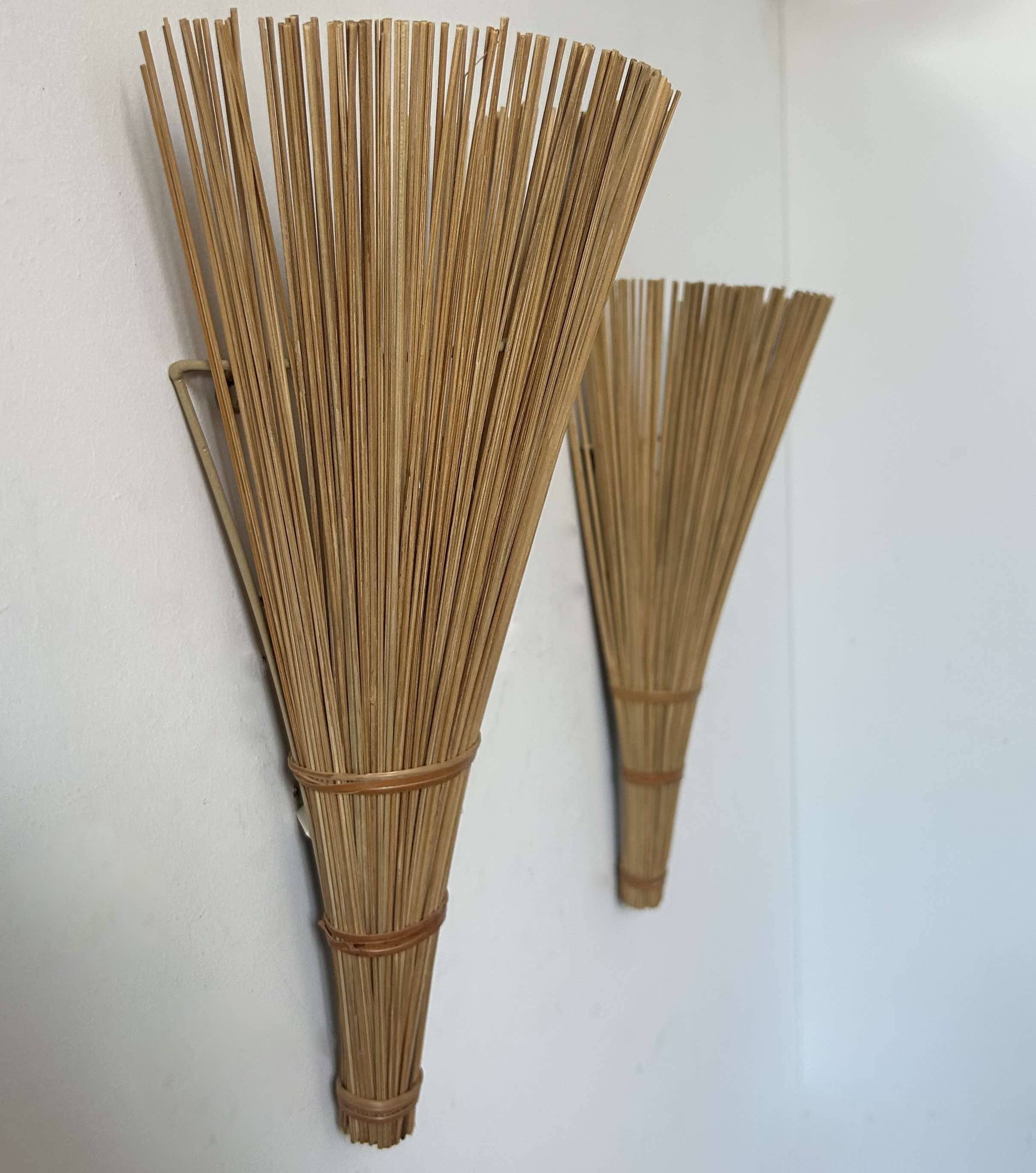 Pair of wicker wall lights, France 1980