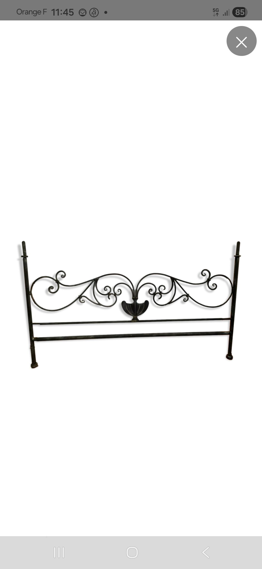 Wrought iron headboard