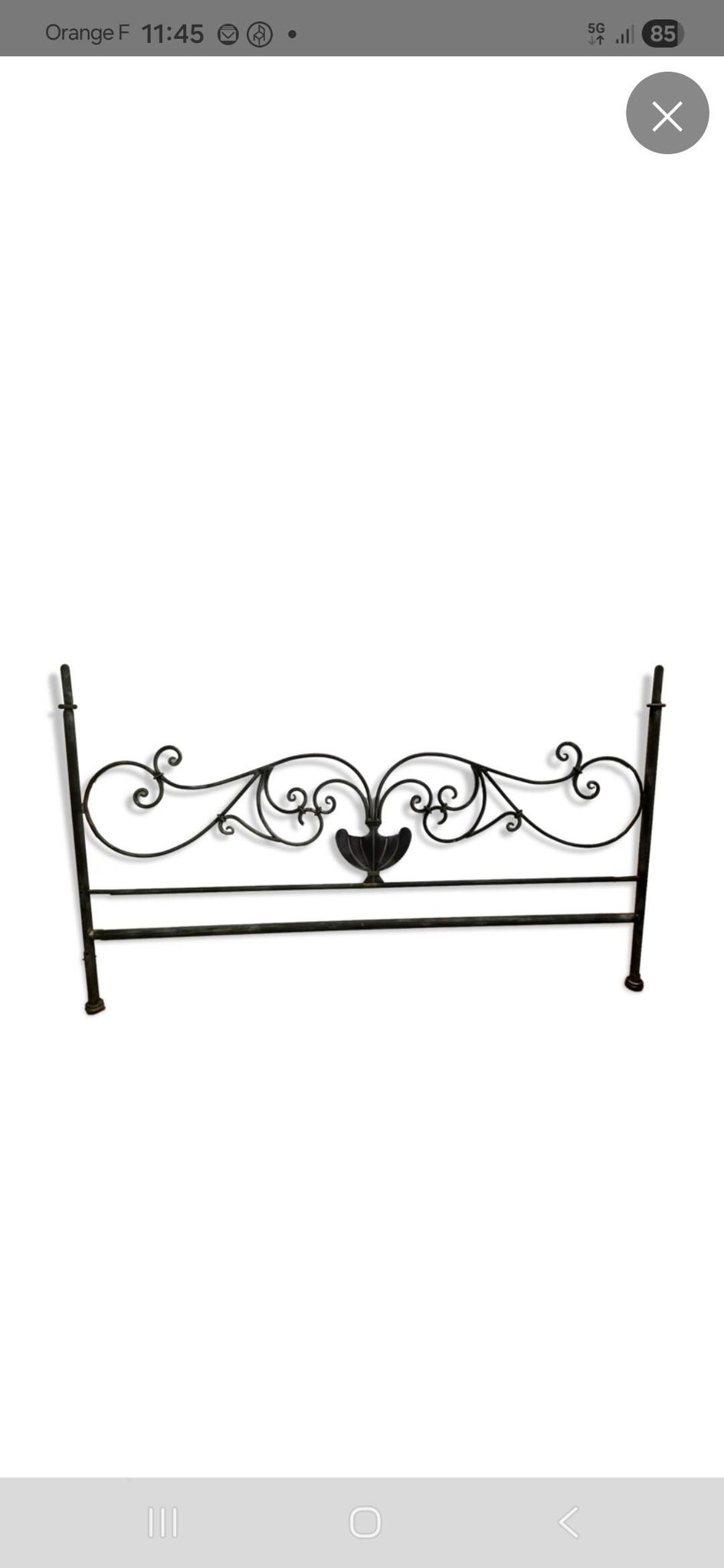 Wrought iron headboard