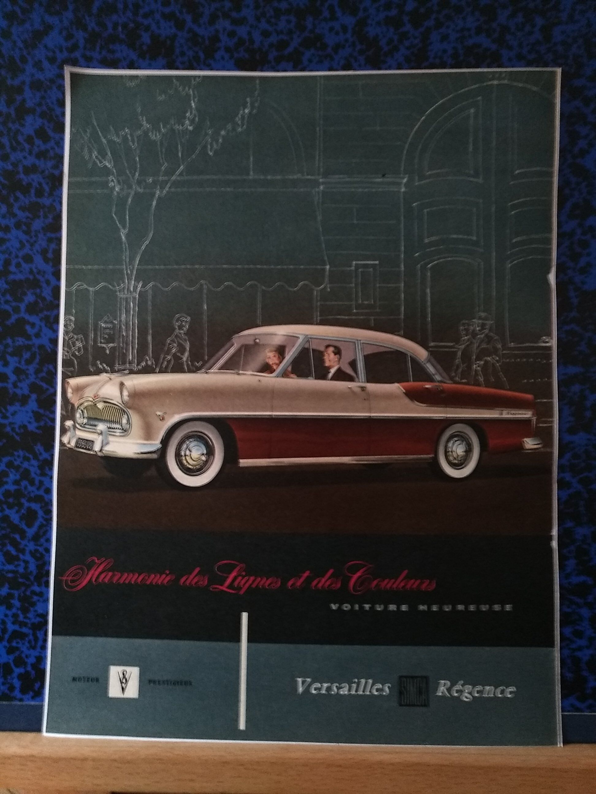 A simca regence v8 car paper advertisement from a period magazine