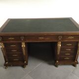 Empire desk with mahogany and oak pedestals