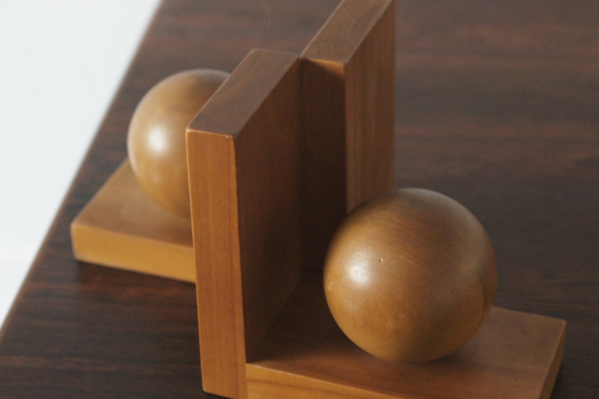 Mid-Century Modern Wooden Bookends, 1950s, Set of 2