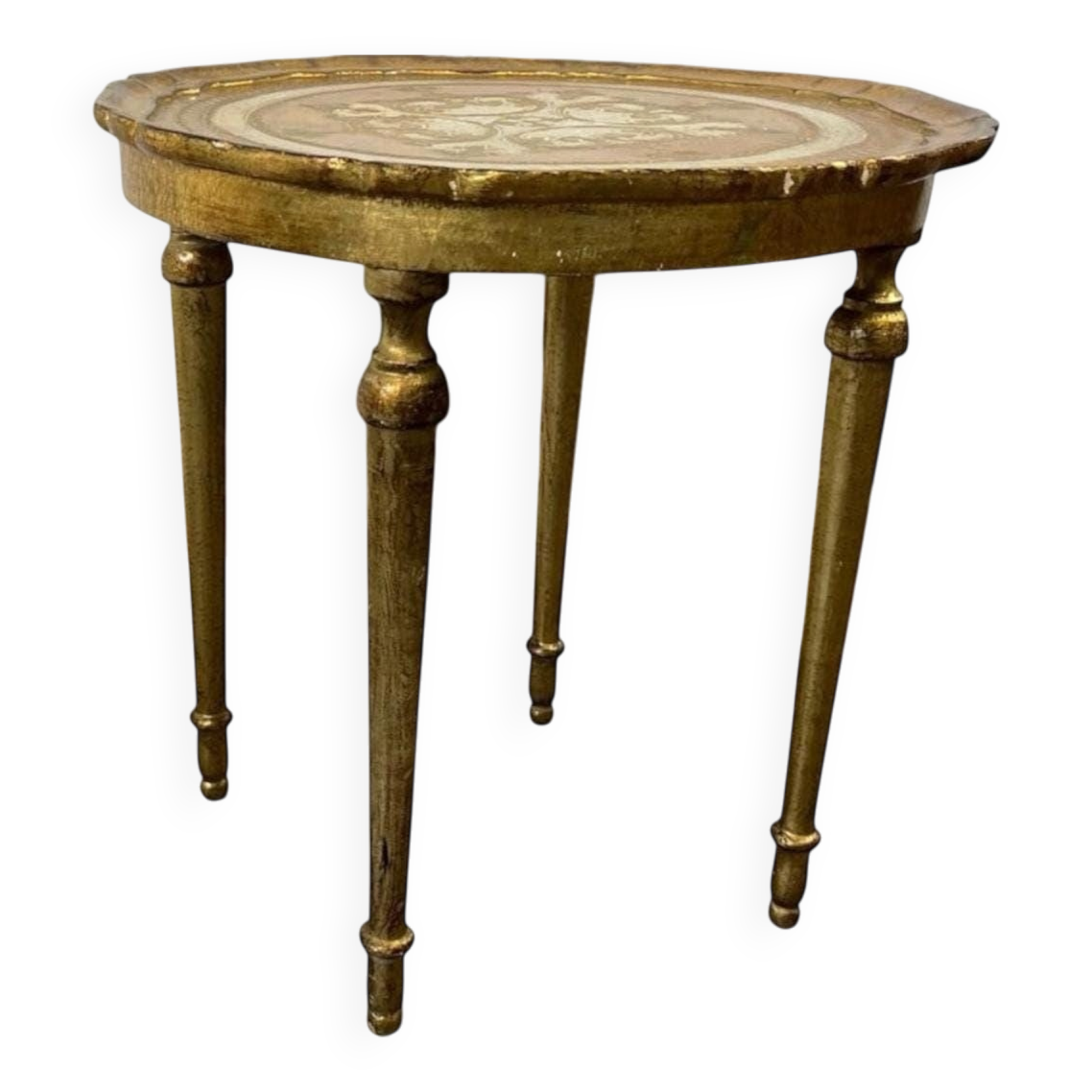 Vintage Florentine round side table / side table