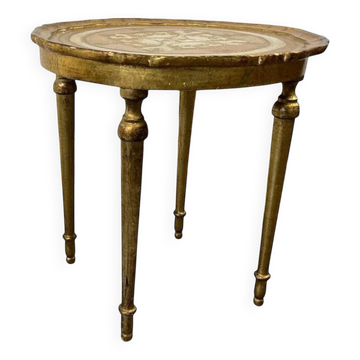 Table d'appoint ronde florentine vintage / table d'appoint