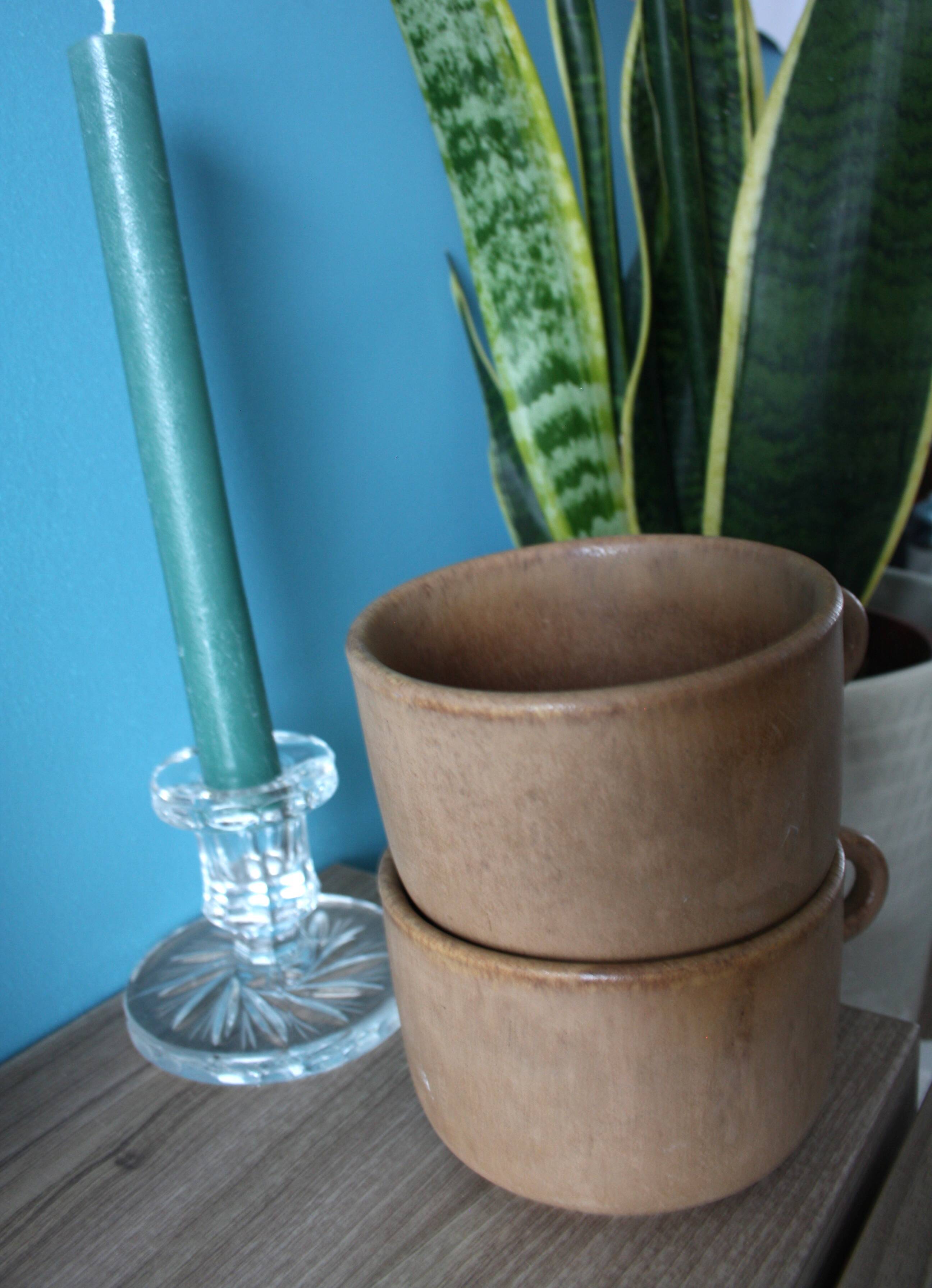 Duo of stoneware cups
