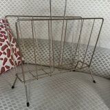 Vintage gold metal magazine rack