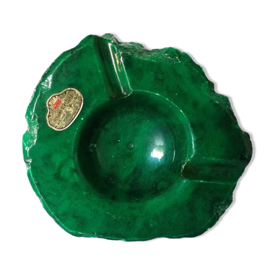 Cendrier brutaliste en albâtre vert émeraude par Romano Bianchi – Italie