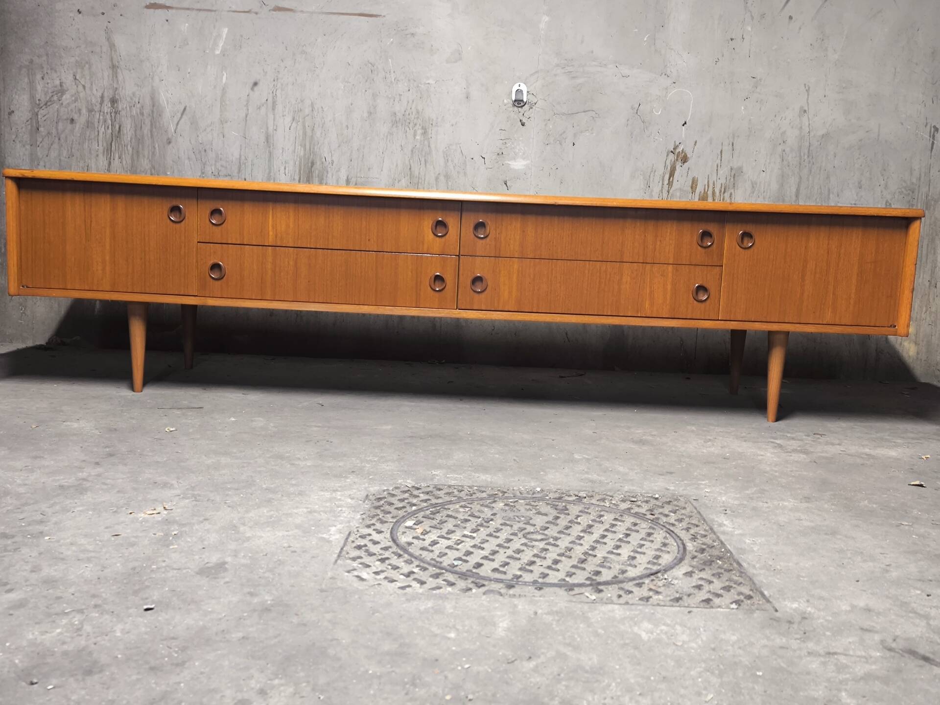 Vintage Scandinavian teak sideboard from the 1960s.