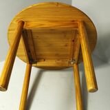 Scandinavian Round Pine Dining Table, 1970s